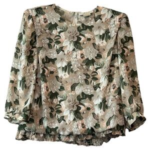 Frejani Women’s Vintage Made in USA Long Sleeve‎ Floral Blouse   Sz 16